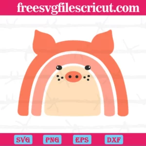 Rainbow Cute Pig Svg Png Dxf Eps Cricut Files Free Svg Files For Cricut