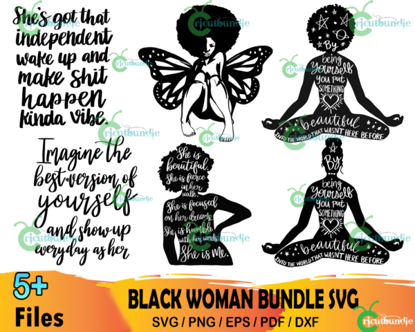 5+ Black Woman Bundle Svg, Black Woman Svg, Black Girl Svg