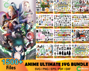 1500 Anime Ultimate Svg Bundle, Demon Slayer Svg, Pokemon Svg