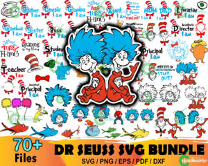 70  Dr Seuss Bundle Svg, Dr Seuss Svg, Dr Seuss Family Svg
