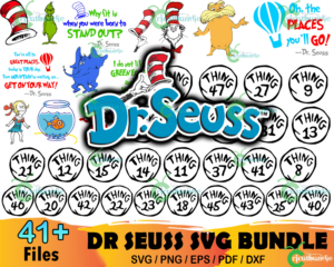 41  Dr Seuss Bundle Svg, Dr Seuss Svg, Cat In The Hat Svg