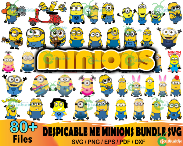 80+ Despicable Me Minions Bundle Svg, Minion Svg, Cartoon Svg