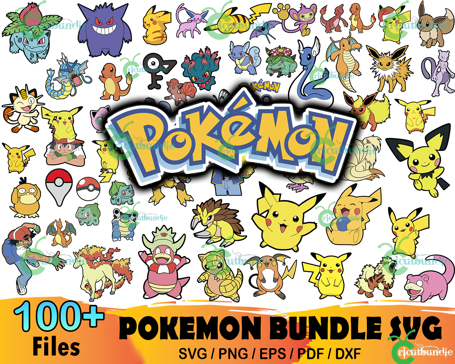 Pokemon SVG Bundle, 100+ Design Cartoon SVG PNG EPS DXF PDF Digital  Download LF6MHL04 - Package SVG