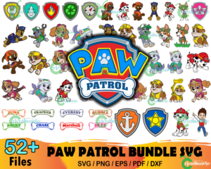52  Paw Patrol Bundle Svg, Paw Patrol Cut File, Paw Patrol Vector