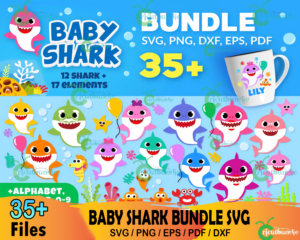 35  Baby Shark Bundle Svg, Baby Shark Themed, Baby Shark Party