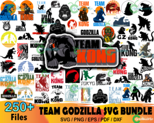 250+ Team Godzilla Bundle Svg, Godzilla Svg, Kong Svg, Kaiju Svg