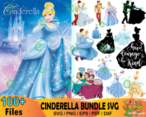 100  Disney Cinderella Bundle Svg, Disney Svg, Cinderella Svg