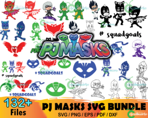 132 PJ Masks Svg Bundle, Disney Svg, Connor Svg, Catboy Svg