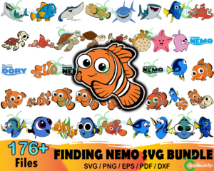 176  Finding Nemo Bundle Svg, Disney Svg, Nemo Svg, Cartoon Svg