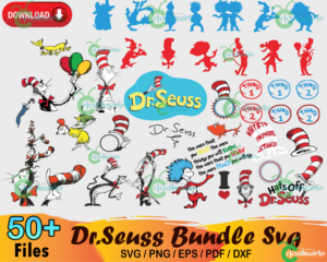 50+ Dr Seuss Bundle Svg, Dr Seuss Svg, Dr Seuss Hat Svg