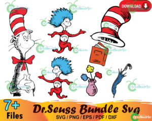 7+ Dr Seuss Bundle Svg, Cat In The Hat Svg, Thing 1 Svg