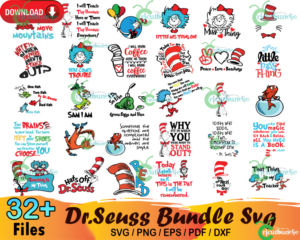 32  Dr Seuss Bundle Svg, Cat In The Hat Svg, Dr Seuss Svg
