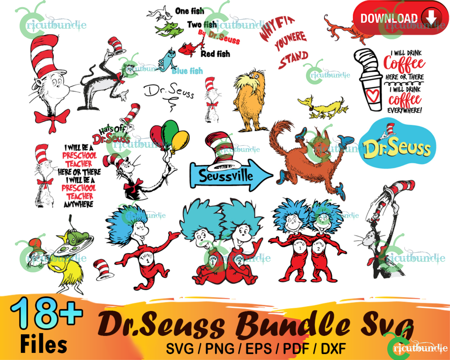 18+ Dr Seuss Bundle Svg, Dr Seuss Svg, Dr Seuss Hat Svg - free svg ...