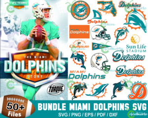 Miami Dolphins Logo NFL Players SVG Files Silhouette DIY Craft