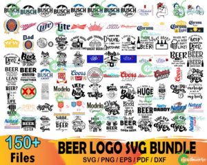 150  Files Beer Logo Bundle Svg, Beer Svg, Budweiser Svg