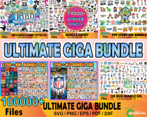 100000  Ultimate Giga Bundle Svg, Disney Svg, Harry Potter Svg, Dr seuss svg