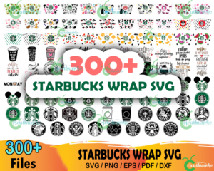 300  Starbucks Wrap Bundle Svg, Starbucks Svg, Starbuck Logo Svg