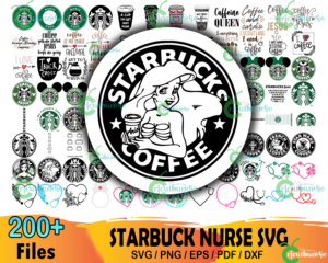 200  Starbucks Nurse Svg Bundle, Starbucks Svg, Starbucks Logo Svg