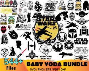 544 Baby Yoda Bundle Svg, Star Wars Svg, Baby Yoda Svg