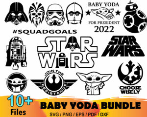 10  Baby Yoda Bundle Svg, Star Wars Svg, Baby Yoda Svg