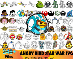 248  Angry Bird Star Wars Svg Bundle, Star Wars Inspired