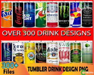 300  Drink Tumbler Bundle Png, Beer Brand Png, Softdrink Tumbler