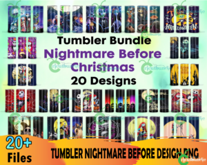 20 Nightmare Tumbler Bundle Png, Jack Skellington Png