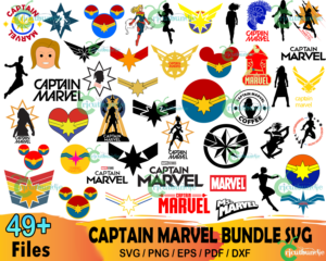 49  Captain Marvel Svg Bundle, Marvel Svg, Captain Marvel Logo