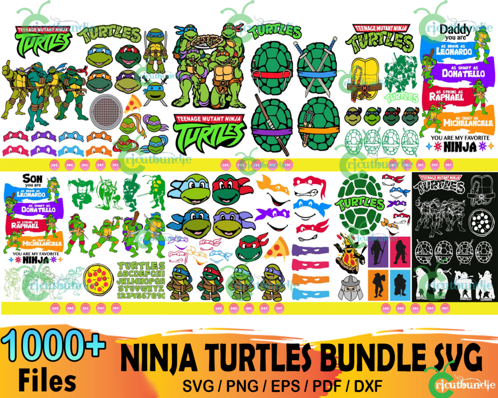 Ninja Turtles PNG & SVG Files for Cricut and Silhouette, 1000+