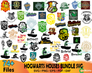 74  Hogwarts Houses Bundle Svg, Harry Potter Svg, Hogwarts Svg