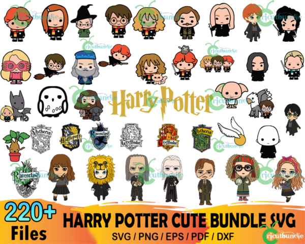 220+ Harry Potter Cute Bundle Svg, Harry Potter Clipart