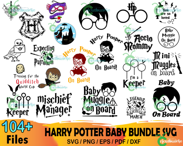 104+ Harry Potter Baby Svg Bundle, Baby Svg, Toddler Svg