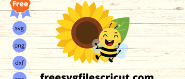 Free cute sunflower and bee svg