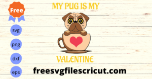 Free Dog Svg, Pug Dog Svg, Valentine Svg