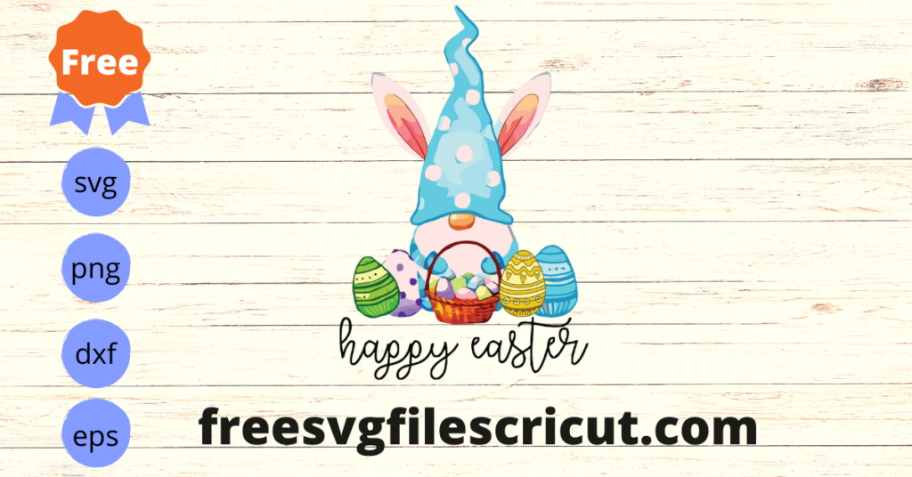 Gnome Bunny Happy Easter Svg