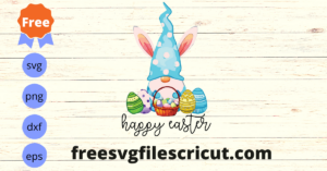 Gnome Bunny Happy Easter Svg