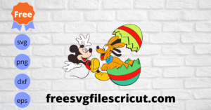 Mickey And Pluto Dog Happy Easter Day Svg