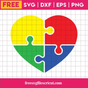 Autism Svg Free, Heart Svg, Puzzle Svg, Instant Download, Silhouette Cameo