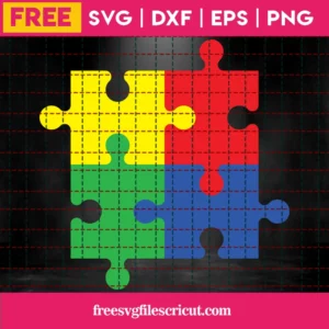 Autism Svg Free, Puzzle Svg, Autism Sign Svg, Instant Download, Silhouette Cameo Invert