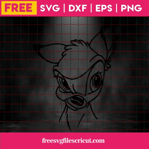 Bambi Svg Free, Disney Svg, Free Svg Files Disney, Instant Download, Cartoon Svg Invert