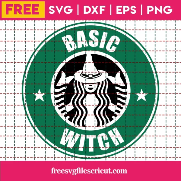 Basic Witch Svg Free, Halloween Svg, Starbucks Svg, Instant Download, Silhouette Cameo