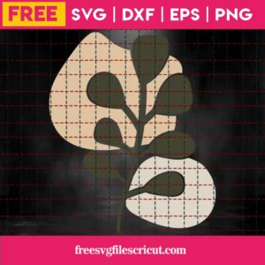 Boho Leaf Branch – Free Svg Cut File Invert