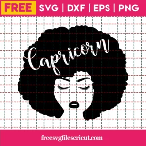 Capricorn, Zodiac Sign Svg, Afro Woman Svg, Instant Download, Silhouette Cameo