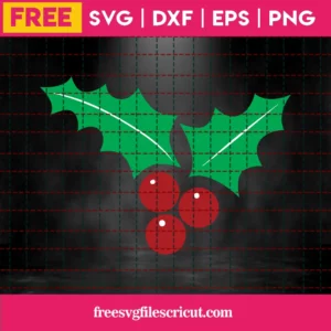 Christmas Holly Svg, Mistletoe Svg, Winter Svg, Christmas Svg, Instant Download Invert