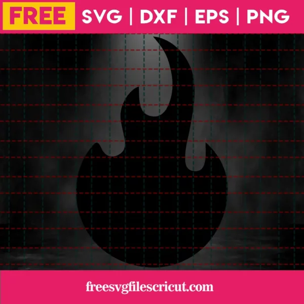 Fire Svg Free, Flame Svg, Free Vector Files, Instant Download, Silhouette Cameo Invert