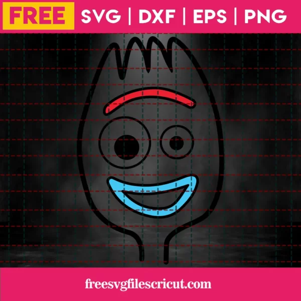 Forky Toy Story Svg, Forky Face Svg Free, Instant Download, Funny Svg, Craft Svg Invert