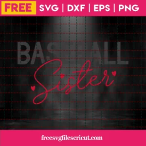 Free Baseball Sister Svg Invert