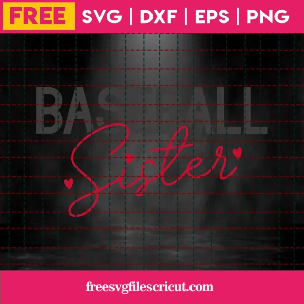 Free Baseball Sister Svg Invert