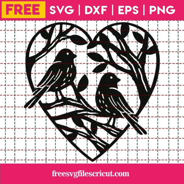Free Birds In A Heart Svg