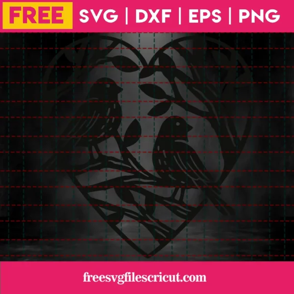 Free Birds In A Heart Svg Invert